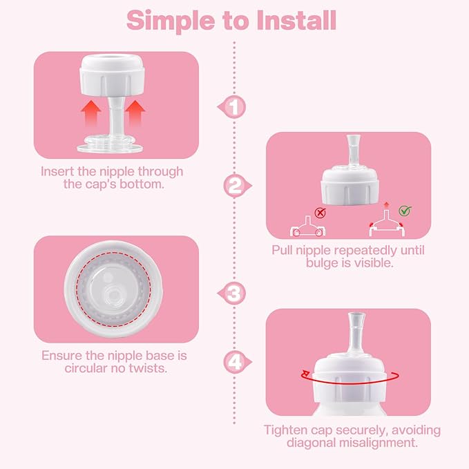 Straw Nipple Compatible with Dr Browns Narrow and Narrow Glass Baby Bottles,Sippy Cup Nipple, Soft 100% Silicone,Variable Flow,BPA-Free,6m+ (Straw Cup Nipple)