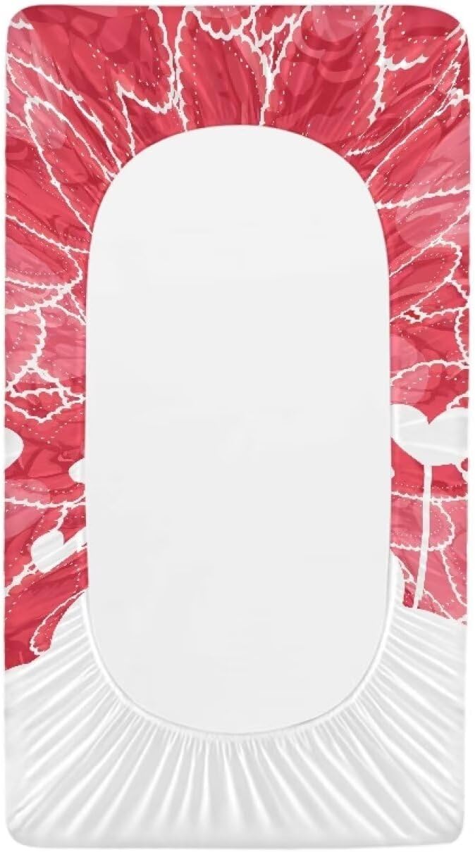 Heart Valentine Changing Table Cover for Boys Girls Waterproof Breathable Sheet Crib Mat Stain Resistant Table Sheets Stretchy Diaper Changing Cover