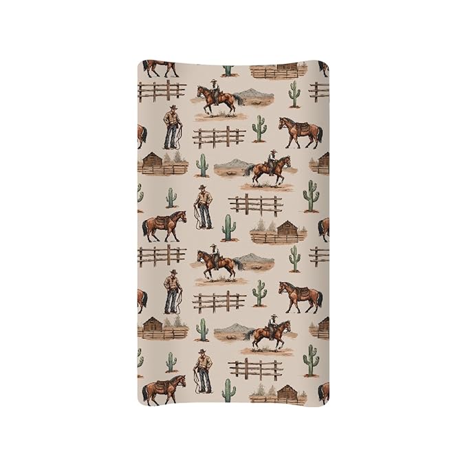 Horse Baby Changing Pad Cover Infant Newborn Diaper Table Change Mat Sheets Cover Changing Table Covers for Boys Girls-Purple