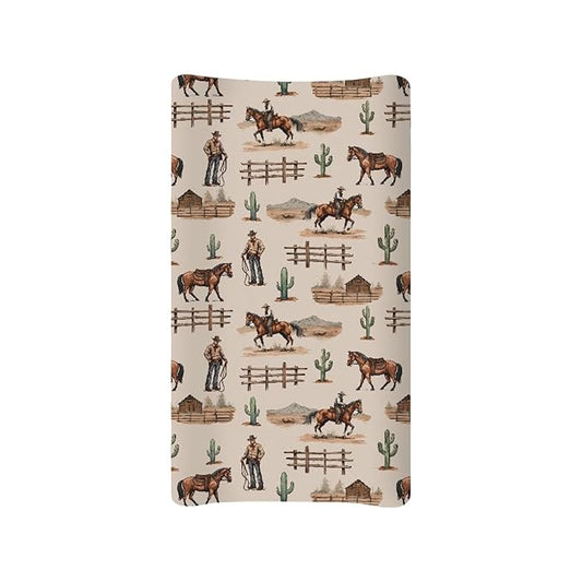 Horse Baby Changing Pad Cover Infant Newborn Diaper Table Change Mat Sheets Cover Changing Table Covers for Boys Girls-Purple