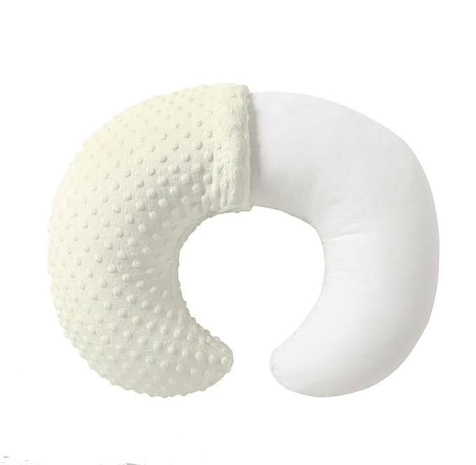 Nursing Pillow Cover Breastfeeding Pillow Cases Plush Dot Slipcover Pillow Shams (CreamYellow)