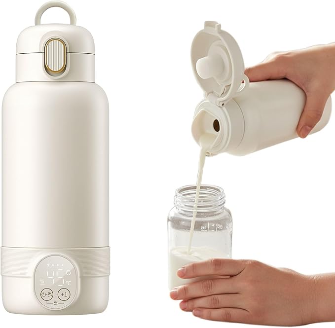XEAMUN Portable Fast Heating Baby Milk Warmer for Travel,Baby Breastmilk & Water Warmer,Rechargeable 14000mAh Battery,Portable Bottle Warmer with 17 Ounces Capacity,Baby Feeding Water Warmer On the Go