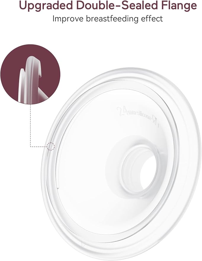 Momcozy Original S9 Pro/S12 Pro Replacement Accessories, Only Compatible with Momcozy S9 Pro/S12 Pro Breast Pump NOT for S9/S12/S12Pro-Quick(Double-Sealed Flange 24mm,1 Pack)