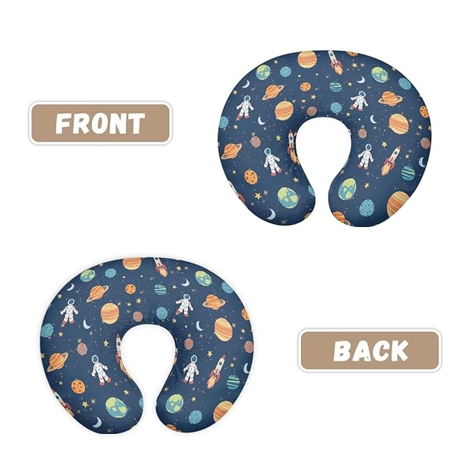 Cartoon Spaceman Nursing Pillow Cover with Hidden Zipper Soft & Breathable & Skin Friendly for Moms/Baby Stretchy Nursing Pillow Cover