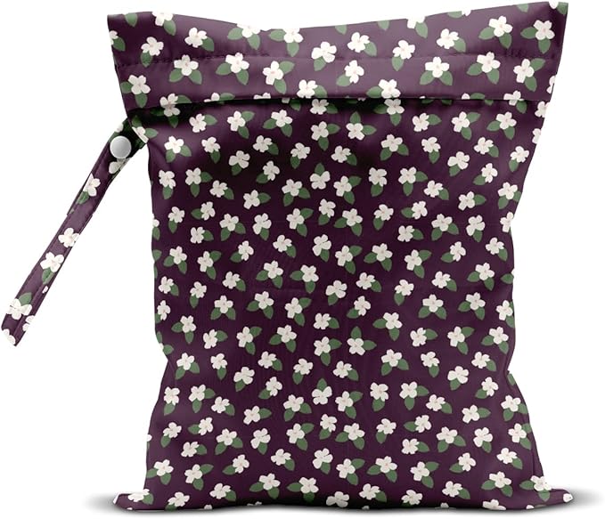 Wet Bag, Wet Dry Bag, Wet Bag for Swimsuit, Travel, Beach, Pool, Diapers, Dirty Yoga Gym Clothes, Toiletries, Makeup Bag, Waterproof Reusable Cute Daisy Floral Flower