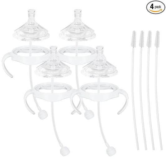 Straw Cup Soft Spout Conversion Kit for Philips Avent Natural Baby Bottle, Bottle Handles and Weighted Straw （4 Pack）