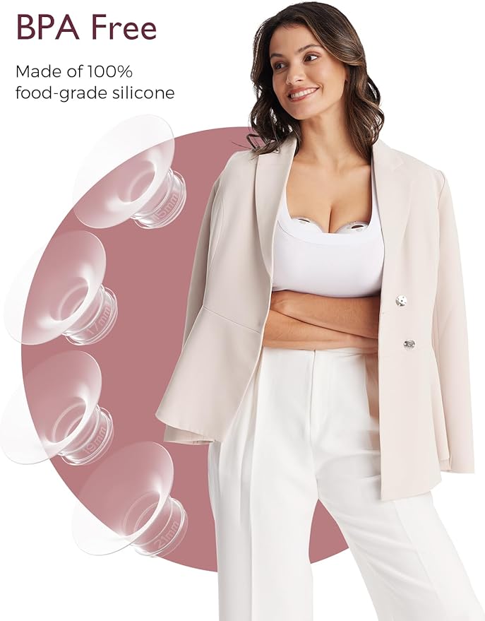 Momcozy M5| M6| M9 Original Replacement Accessories, Food-Grade Silicone & BPA Free, Original Breastfeeding Parts, Inserts 19mm, 4 Pack