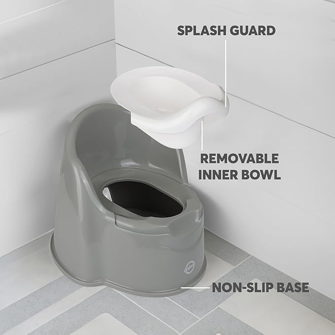 Potty Training Seat Toilet for Boys & Girls - Removable Bowl, Splash Guard & Non-Slip Base, Ideal for Toddlers, Easy to Clean & Lightweight for Home & Travel