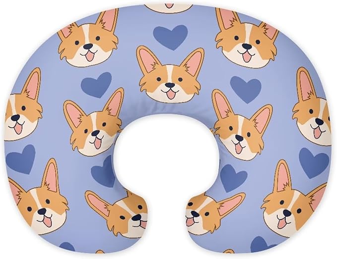 Corgi Nursing Pillow Cover Breast Feeding Pillow Covers 1 Pack for Breastfeeding Pillow Soft Fabric Fits Snug On Infant Feeding Cushion Cover Pillow Not Included
