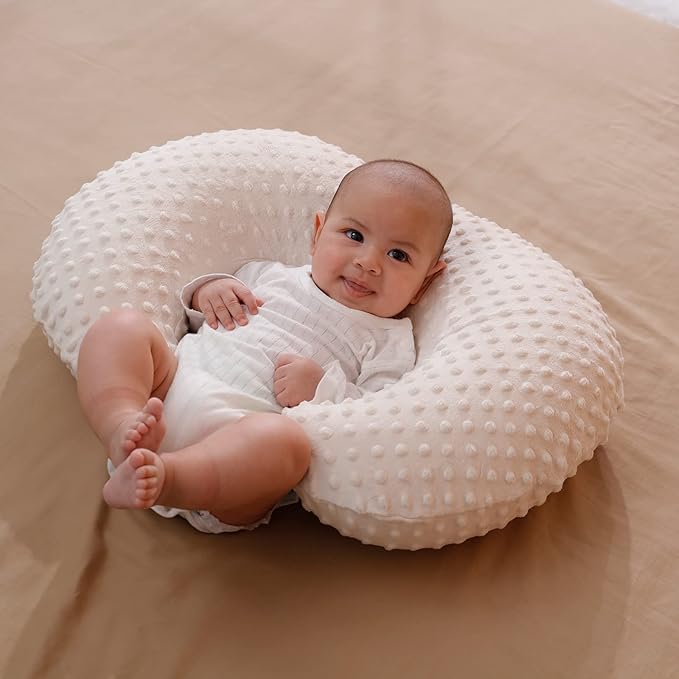 Pillowcase for Nursing Pillow and Positioner for Breastfeeding and Bottle Feeding, Propping Baby, Tummy Time, Baby Sitting Support, Awake-Time Support, Pillow Cover Only (Beige)