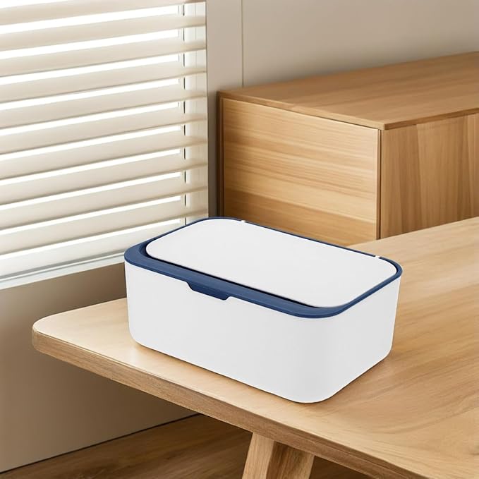 Wipes Dispenser Storage Box with Weighted Tray - Outdoor & Nursery Wet Wipe Holder, Trading Card Storage Box Size Tissue Container