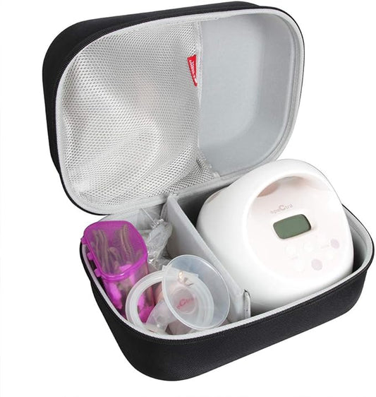 Hermitshell Hard Travel Case for Spectra S1 S2 Plus Electric Breast Milk Pump (Black)