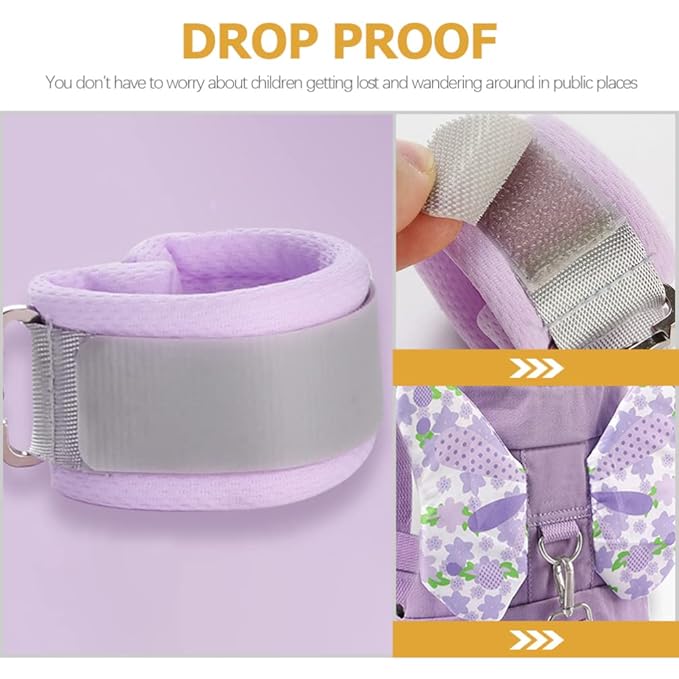 1 Set Toddler Leash Lost Wrist Link Butterfly Safety Kids Lost Wristband Child Walking Toddler Wrist Leash Outdoor Travel Shopping
