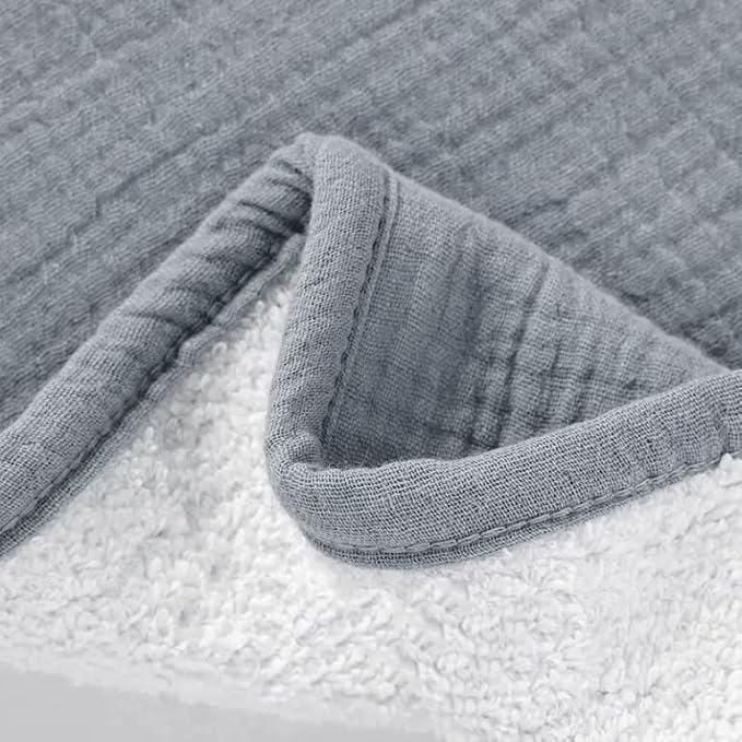 Aiden's Corner 100% Organic Muslin Cotton | Mix Use Baby Super Absorbent Infant Burp Cloth | Terry Cotton Towel | Washcloth for Newborns (Single White)