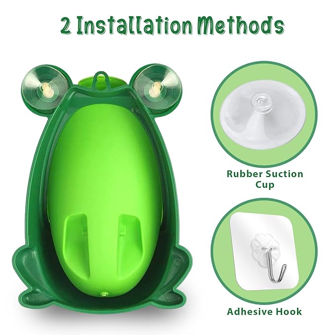 Potty Training Urinal for Boys Cute Whale with Funny Aiming Target - Green
