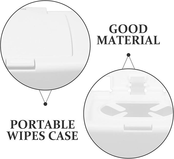 Ipetboom Baby Wipes Dispenser Refillable Wet Tissue Holder with Nonslip Base and Dust Cover Portable Wipe Storage Box for Nursery Kitchen Bathroom 6.69X4.13X2.36In
