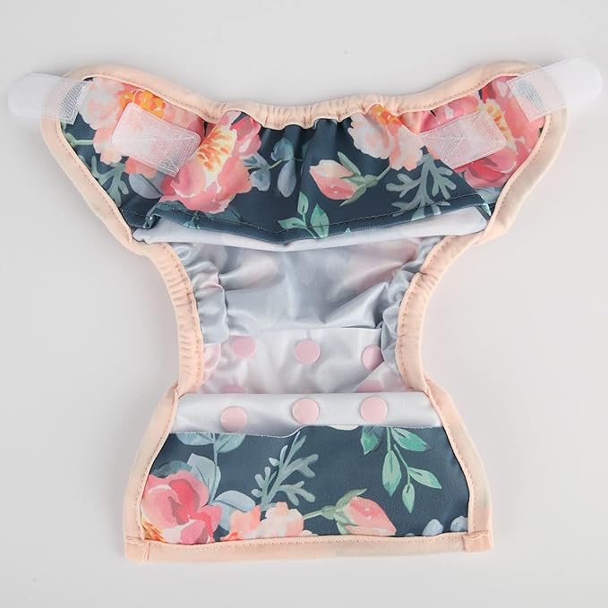 Newborn Baby Cloth Diaper Cover Nappy Hook and Loop (Vintage Bloom)