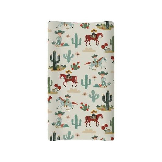 Western Cowboy Cactus Changing Pad Cover for Baby Infant Newborn Comfy Diaper Changing Pad Covers Soft Breathable Baby Nursery Change Table Mat Sheets Protector