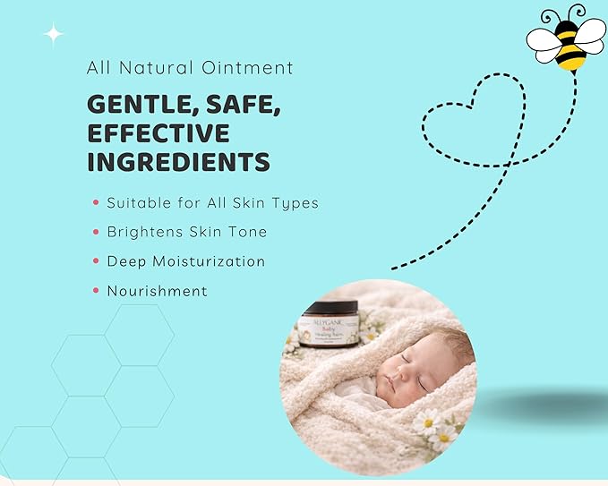 Multipurpose Baby Ointment– Gentle, All-Natural Moisturizer for Sensitive Skin, Diaper Rash, Dry Patches- Made with Organic Ingredients – Hypoallergenic, Fragrance-Free