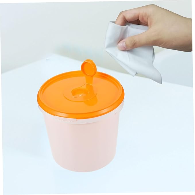GLEAVI Portable Baby Wipe Dispenser Bucket with Easy Pull Lid Refillable Travel Wipes Container for Car Home Office Compact 7.67X7.67X7.08 Inch Wipes Storage Holder