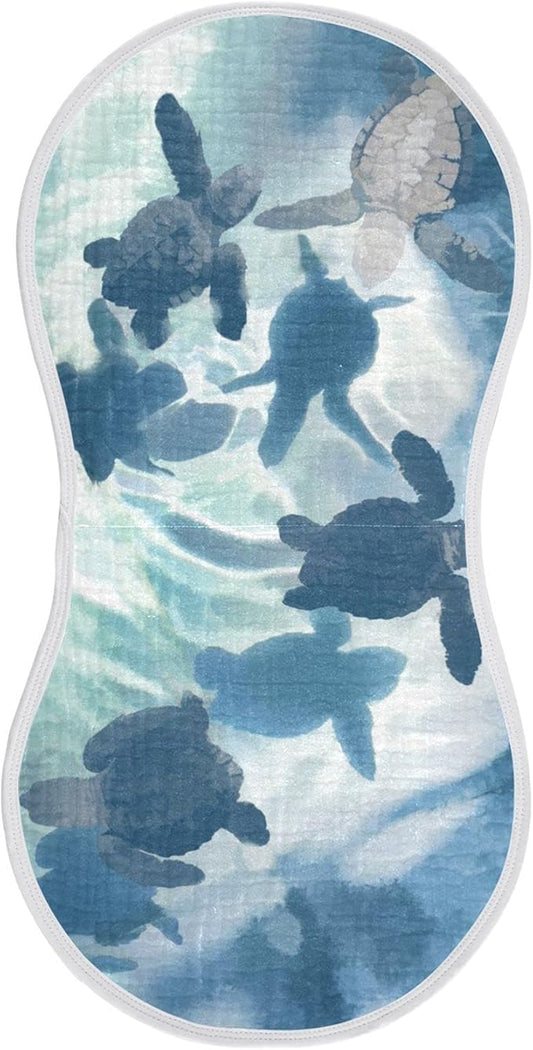 Sea Turtle Olive Ridley Turtles Muslin Burp Cloths for Baby 1 Pack 100% Cotton Baby Washcloths Bibs for Boy Girl