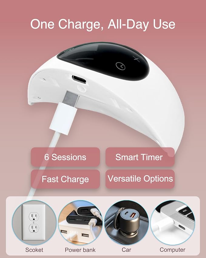 Wearable Breast Pump, Curved Fit, Leak-Free Comfort, Electric, Portable & Hands-Free, Strong Suction in Ultra-Slim, Discreet Design, All-Day Battery, Super Quiet, Touch Screen, Suction Tester