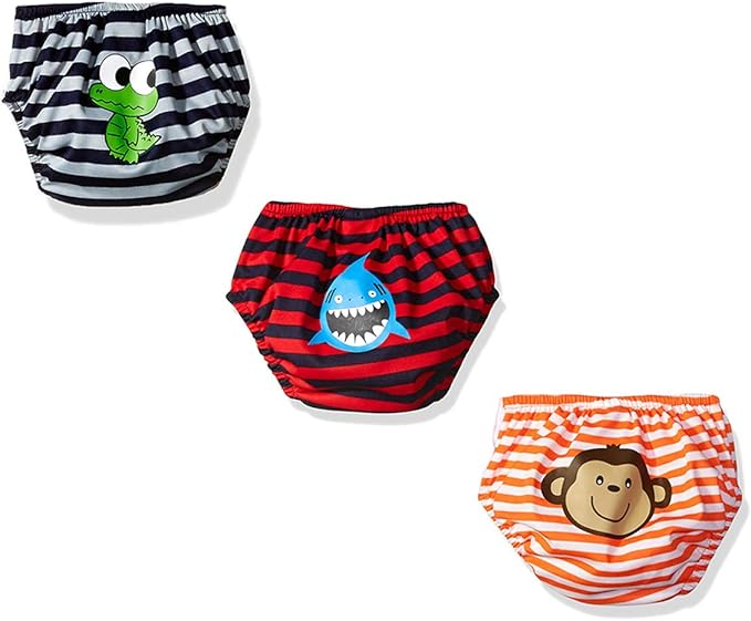 KIKO & MAX Baby Boys' Infant Three-Pack Absorbant Reusable Swim Diaper