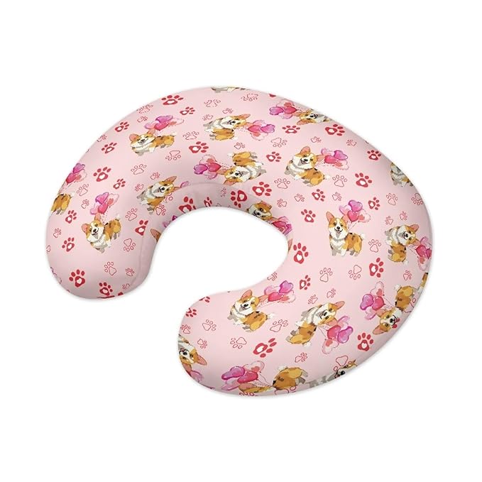 Jeiento Love Heart Corgi Dog Nursing Pillow Cover Quick Day Fabric Covers Soft Comfortable Breastfeeding Pillow Slipcovers Machine Washable