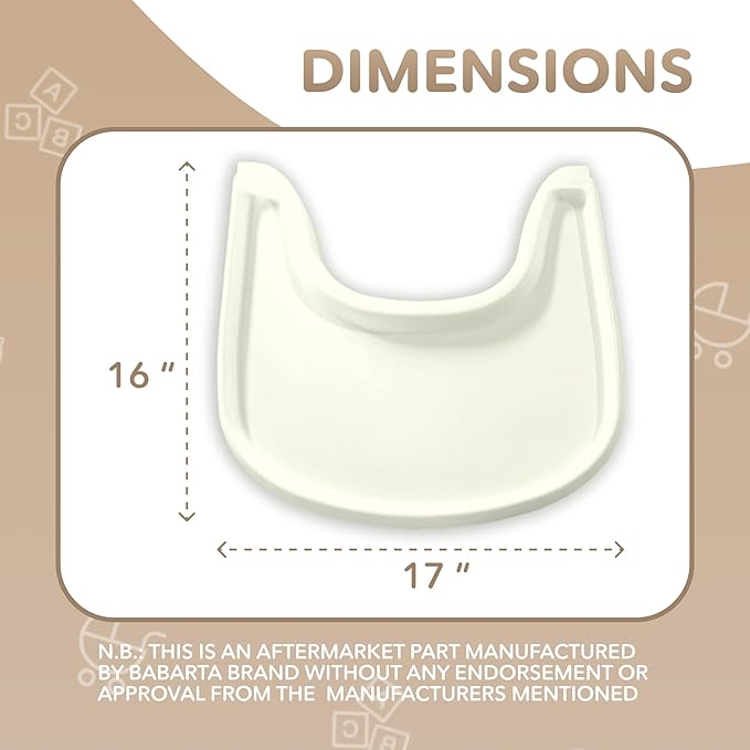 High Chair Tray Compatible with Stokke Trip Trap Chair, Glossy Milky Color - Ergonomic Curved Design Accessory - BPA-Free, Easy to Assemble