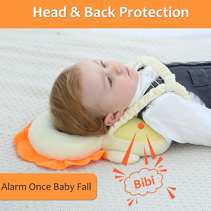 Baby Head Protector & Knee Pads for Crawling, Toddlers Head Safety Pad Adjustable Backpack, Baby Back Protection for Walking & Crawling, Cute Lion