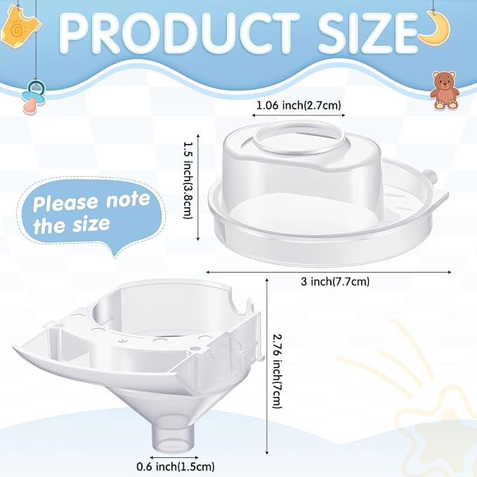 Remerry 2 Sets Replacement Funnel Compatible with Baby Brezza Formula Pro Advanced Replacement Parts Funnel and Cover Compatible with Baby Formula Dispenser, Clear, Easy to Use and Clean