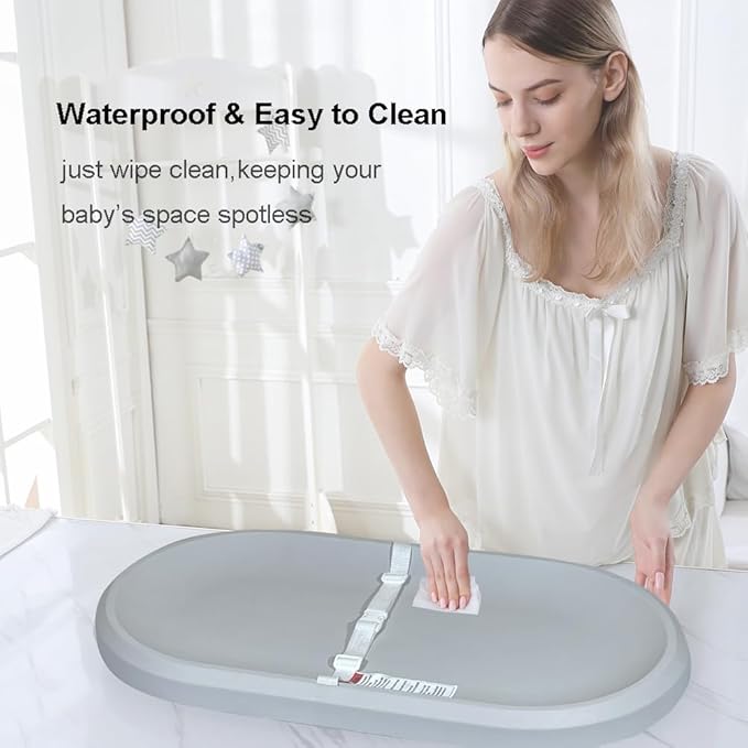 Baby Changing Pad - Lightweight Wipeable Foam Changing Pad, Comfortable and Waterproof, Fits All Changing Table, 30"x 15.6", Gray