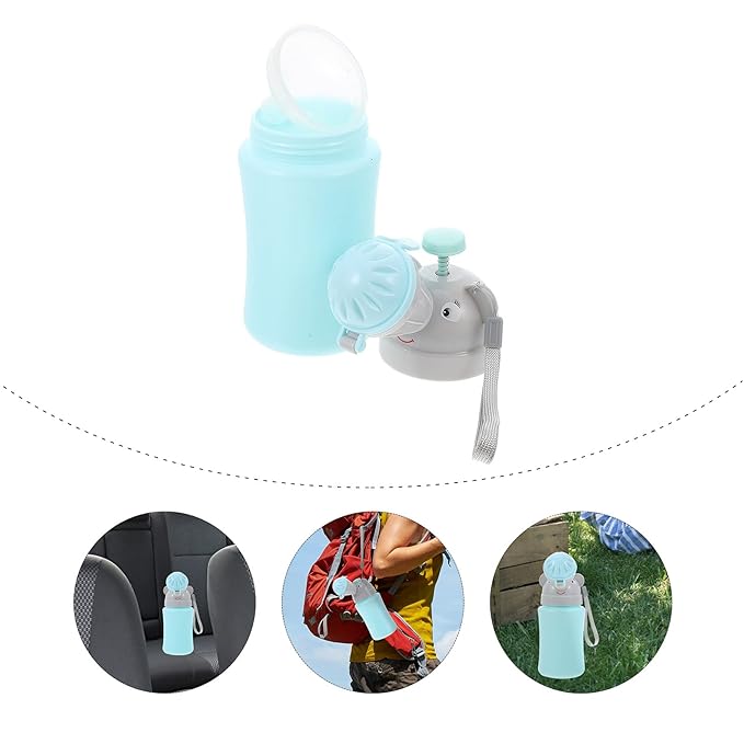 Healifty Portable Kids Car Urinal for Boys Lightweight Travel Potty Bottle Emergency Outdoor Toddler Urinating Container 4.72X3.14X8.66 Inch