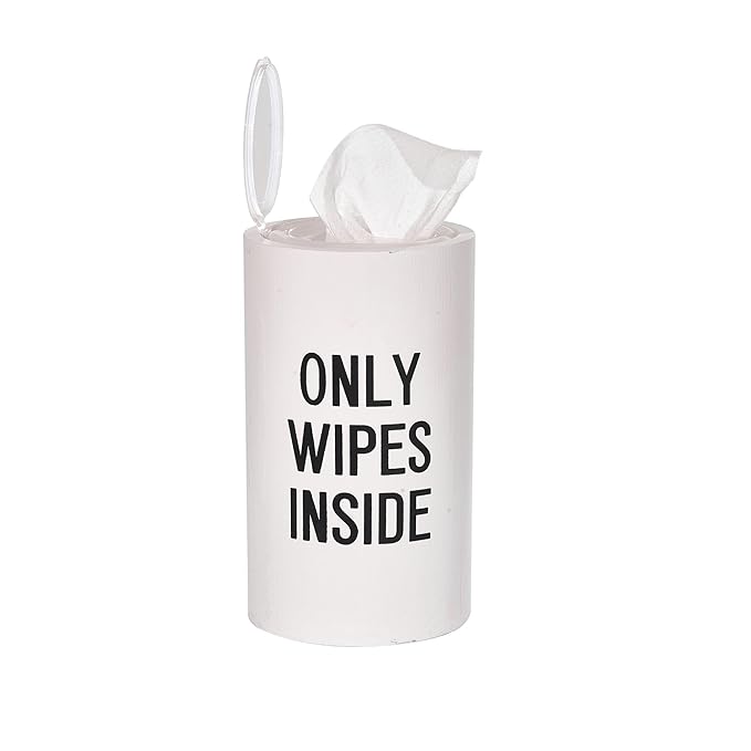 GoFika Wood Disinfecting Wipe Dispenser for Kitchen – Countertop Organizer Caddy, Storage Container White