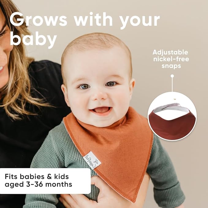 Copper Pearl Baby Bandana Bibs, 4 Pack