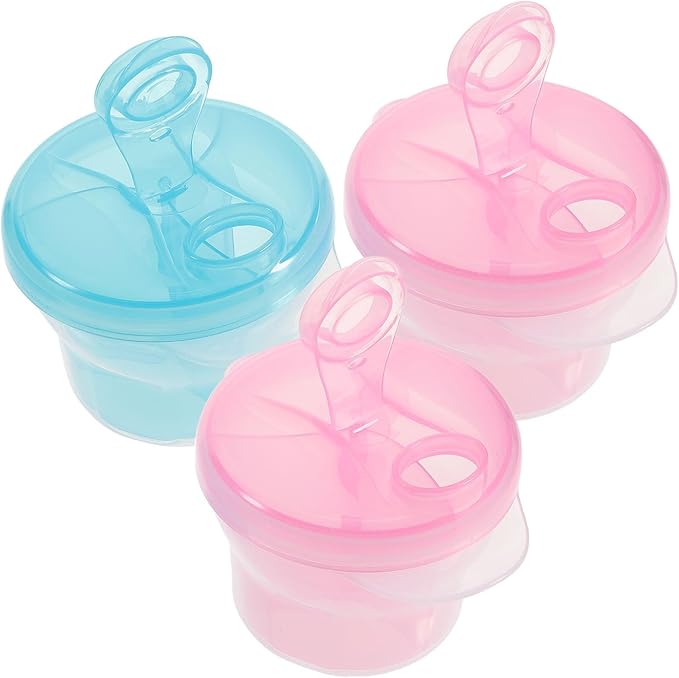 Healifty Rotating Milk Powder Box Baby Formula Dispenser Portable Storage Container Food Divider for Travel and Outdoor Use 3.74X3.34X3.34 Inch