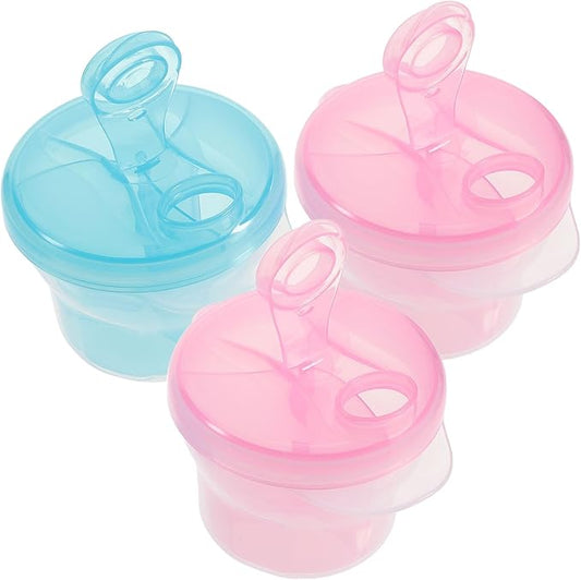 Healifty Rotating Milk Powder Box Baby Formula Dispenser Portable Storage Container Food Divider for Travel and Outdoor Use 3.74X3.34X3.34 Inch