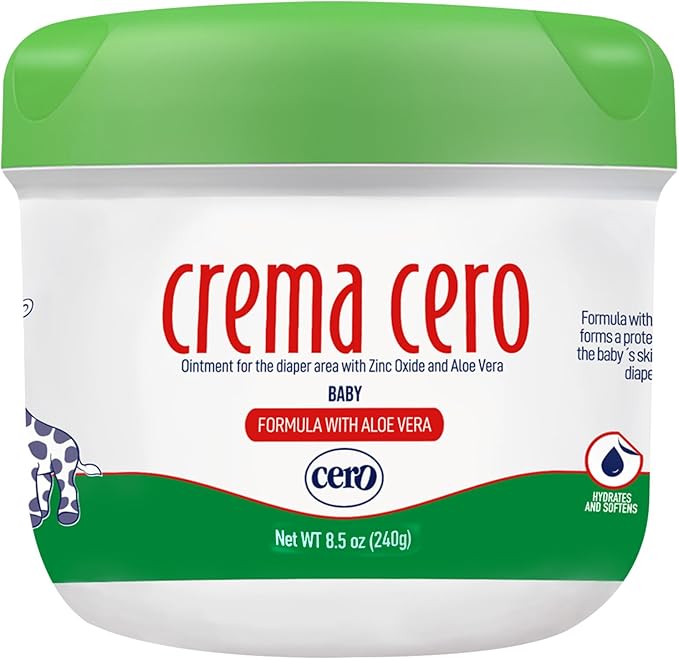 Diaper Rash Cream with Zinc Oxide & Aloe Vera for Babies – Crema Cero 8.5 oz | Fast Relief Ointment, Protective Barrier | Paraben-Free, Gentle for Newborns & Sensitive Skin