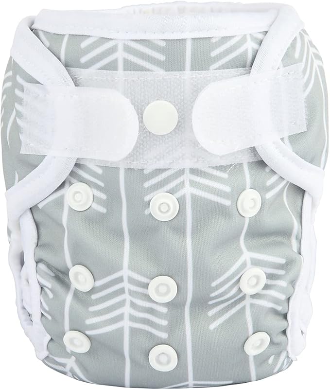 Newborn Baby Cloth Diaper Cover Nappy Hook and Loop (Grey Arrow)