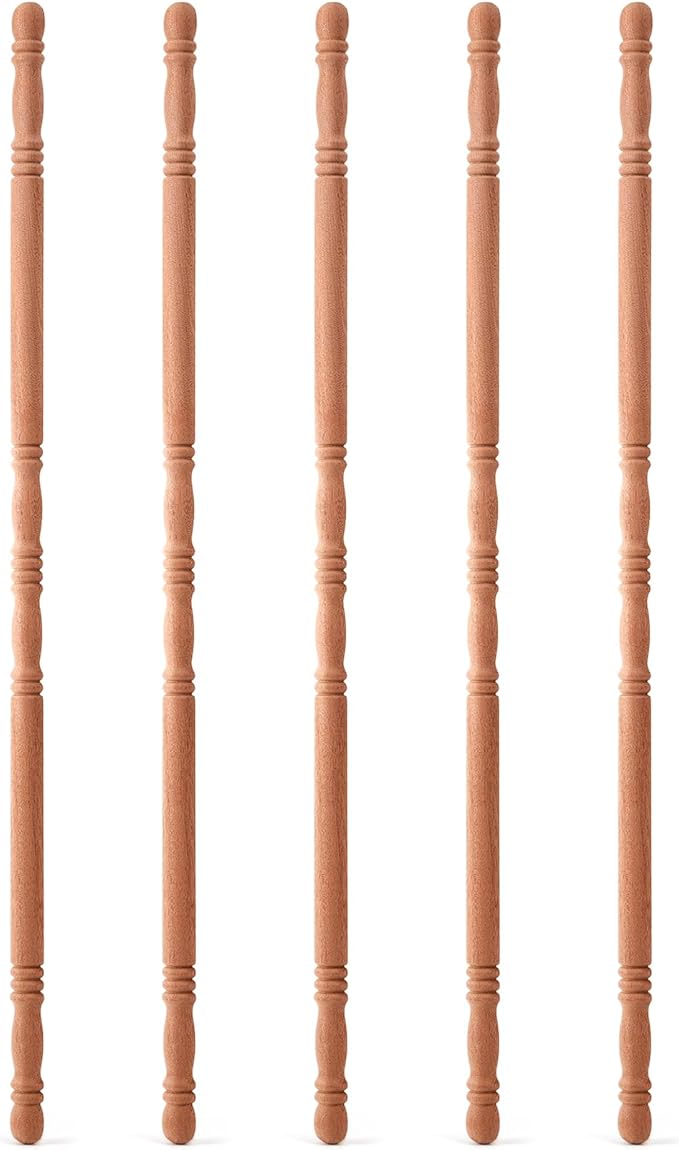DoubleFill 5 Pack Sapele Wood Corner Guards for Wall Luxury Dark Wood Decorative Wall Corner Protector 39-1/2'' x 1'' Hardwood Edges Protect Trim for High End Home Decor, Easy Installation
