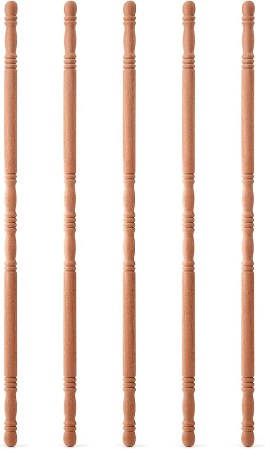 DoubleFill 5 Pack Sapele Wood Corner Guards for Wall Luxury Dark Wood Decorative Wall Corner Protector 39-1/2'' x 1'' Hardwood Edges Protect Trim for High End Home Decor, Easy Installation