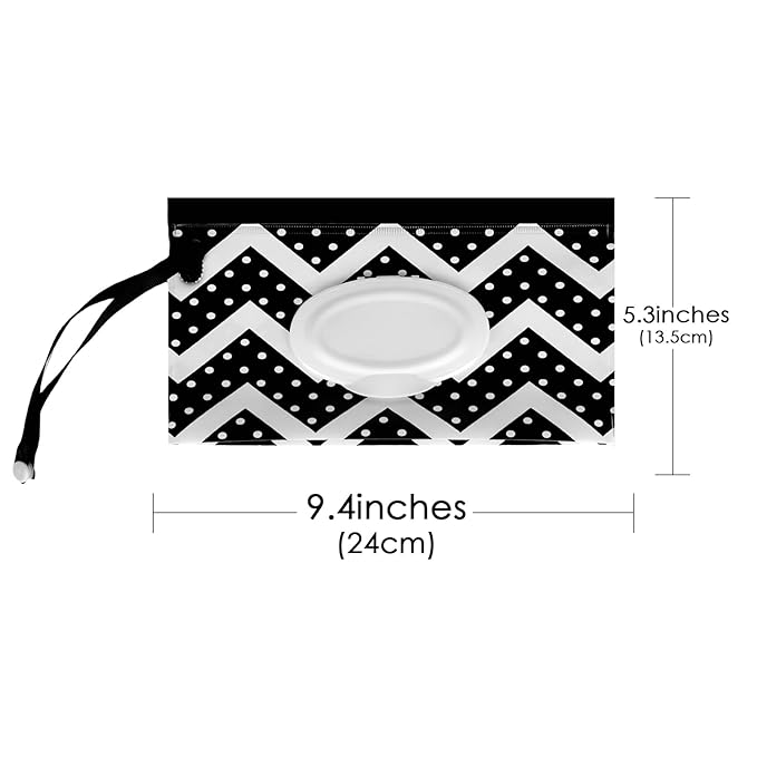 2PCS Portable Wet Wipes Bag, EVA Travel Wet Wipes Dispenser Pouch for Outdoor, Travel and Daily Use (Wave & Feather Designs)
