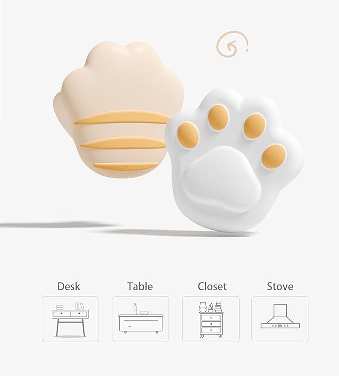 8Pcs Cat Paw Corner Protector Baby - Desk Soft Corner Protectors Guards for Kids Safety - Cute Baby Table Corner Protector Cartoon for Various Furniture Styles (White-A)