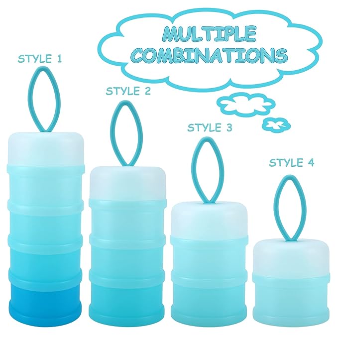 Accmor 3 Pack Baby Formula Dispenser On The Go, Stackable Formula Dispenser Formula Container to Go, Non-Spill Portable Milk Powder Kids Snack Storage Container, BPA Free