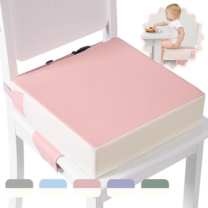 Booster Seat for Kitchen Chair, Toddler Booster Seats for Dining Table with Adjustable Straps Portable for Travel Camping Eating, Booster Cushion for Table for Baby Child Infant Kid Boy Girl