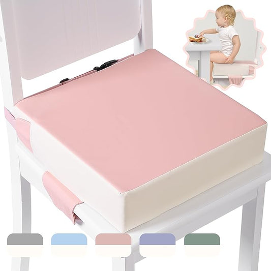 Booster Seat for Kitchen Chair, Toddler Booster Seats for Dining Table with Adjustable Straps Portable for Travel Camping Eating, Booster Cushion for Table for Baby Child Infant Kid Boy Girl