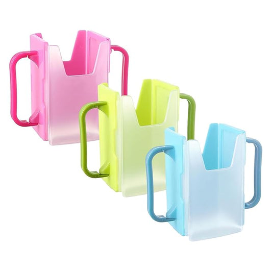 Juice Box Holders for Todddlers No Squeeze - Milk Carton Holder with Handle | Lightweight Kids Pouch Holder | Telescopic Milk Carton Stand | Spill Proof Cup Holder Stand for Juice Bags and Boxes