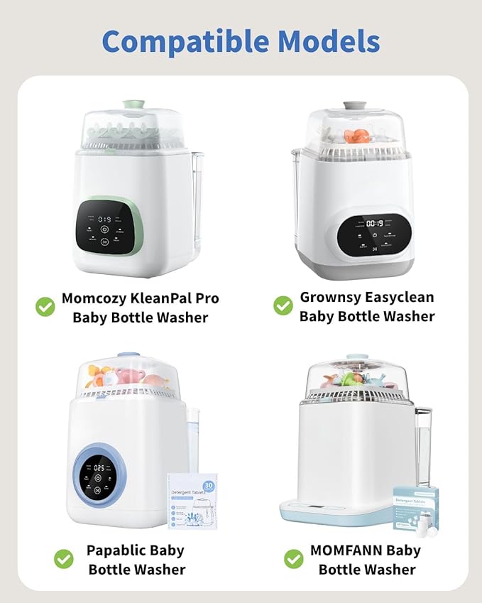6 Pack Filter Replacement Compatible with Momcozy, Grownsy, Papablic, MOMFANN Bottle Washer, High Efficiency Filtration, Safe Bottle Cleaning Parts