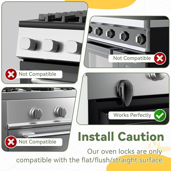 SAFELON 1 PC Child Safety Oven Door Lock, Childproof Oven Front Lock, Heat-Resistant Material, Durable & Easy to Install (Black)