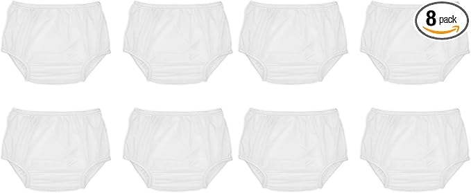 Reusable Waterproof 100% Nylon Taffeta Diaper Pants for Potty Training & Swimming, Leak-Proof & Rip-Proof, Medium (Fits 20-25 lbs), 4 Counts (Pack of 2)